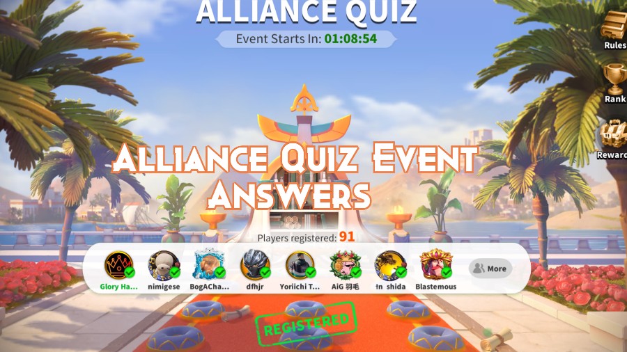 Rise of Kingdoms Alliance Quiz Event Answers