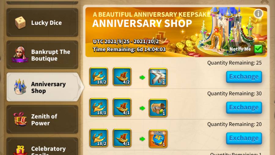 Anniversary shop