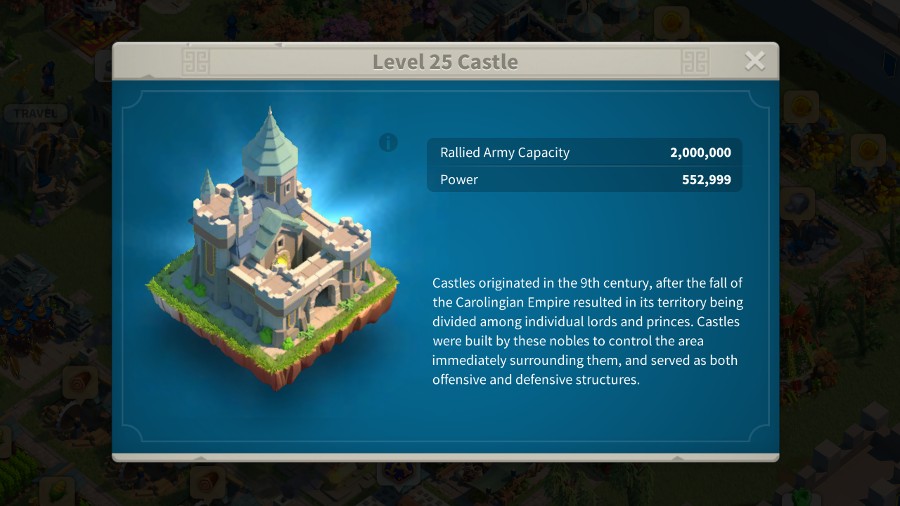 Castle Upgrade Requirements