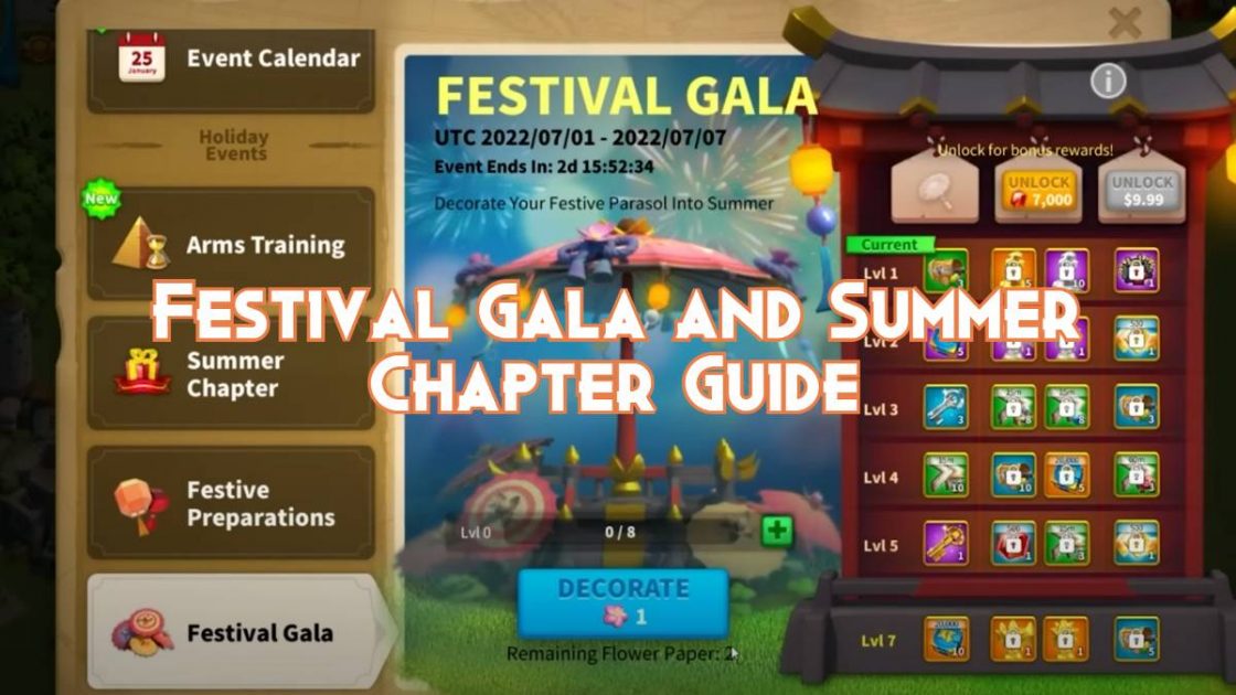 Rise of Kingdoms Festival Gala and Summer Chapter Events Guide