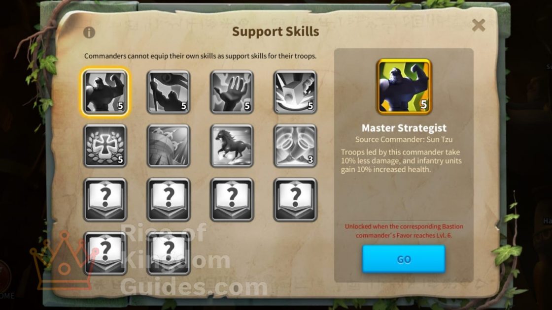 Heroic Anthem KVK Support Skills