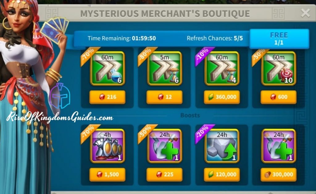 Mysterious Merchant Boutique Rise of Kingdoms