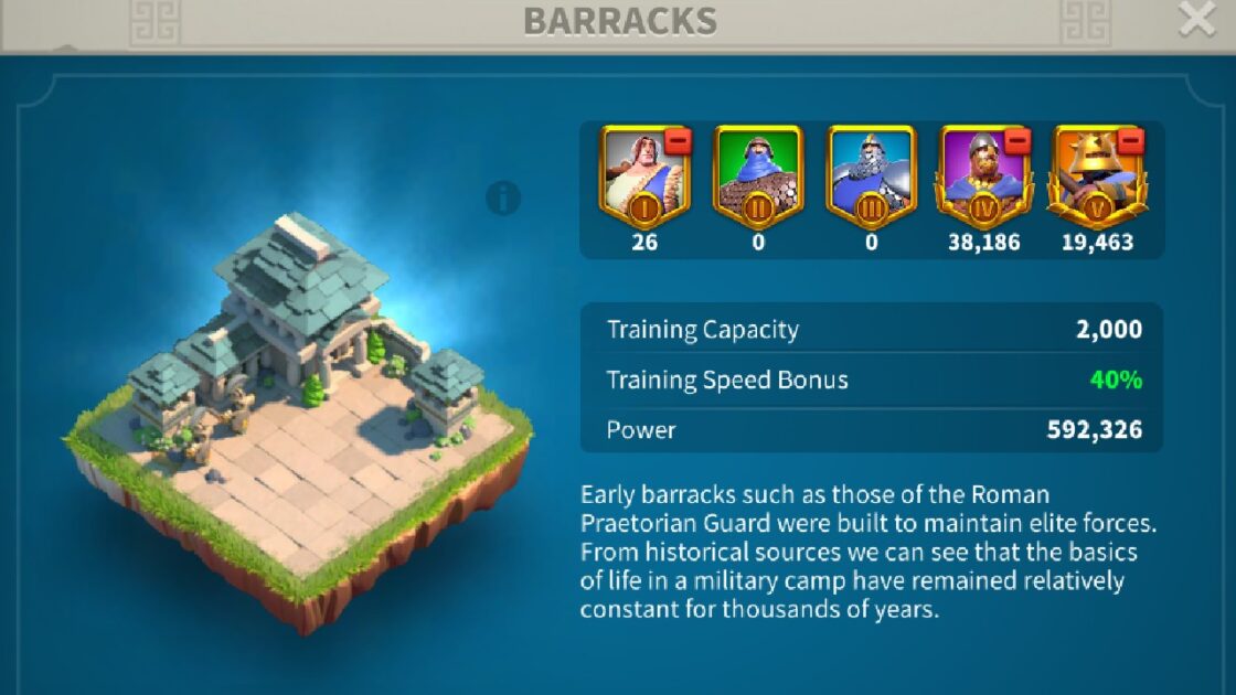 Rise Of Kingdoms Barracks