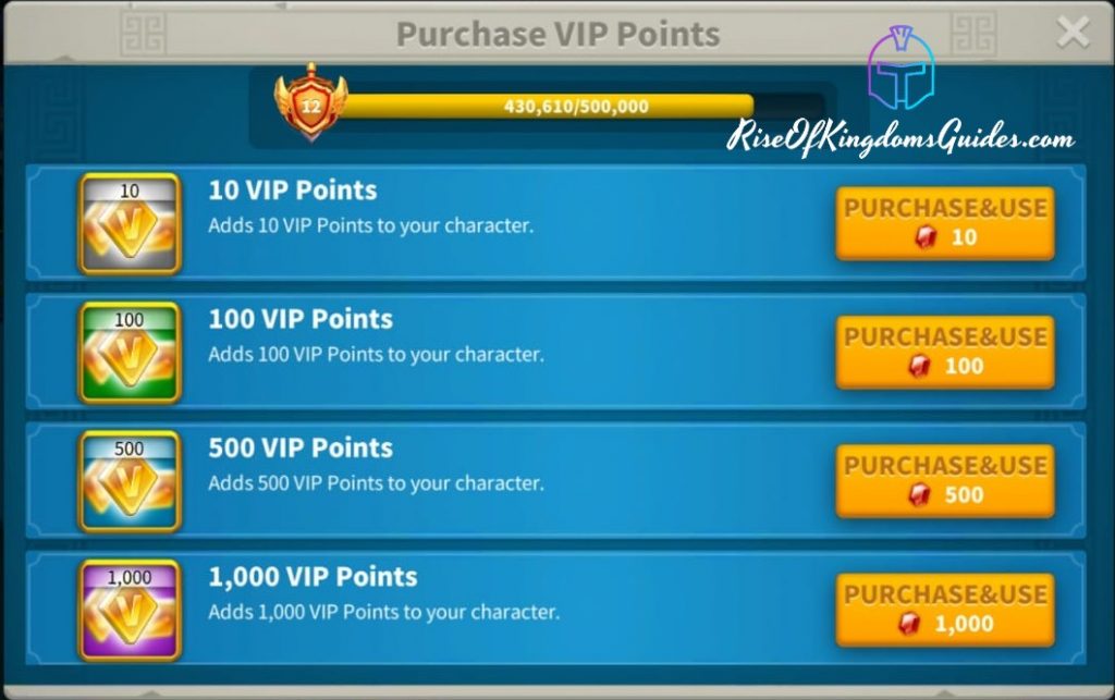 Rise of Kingdoms Gems VIP