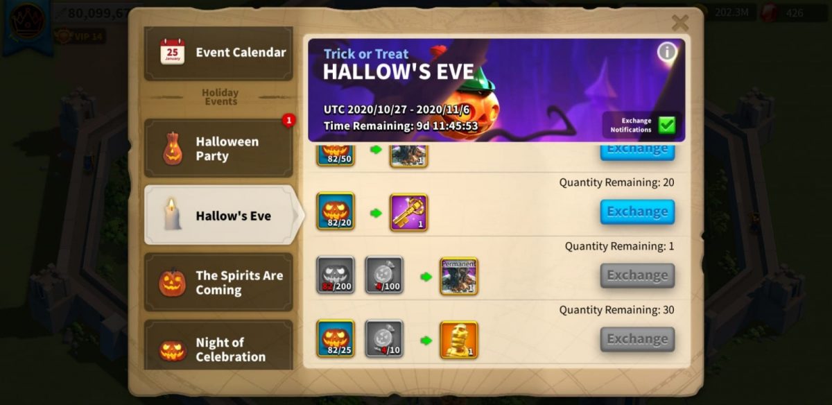 Rise Of Kingdoms Hallows Eve Rewards