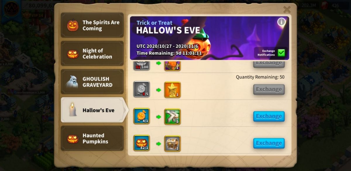 Rise Of Kingdoms Hallows Eve Rewards