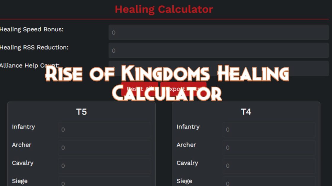 Rise of Kingdoms Healing Calculator