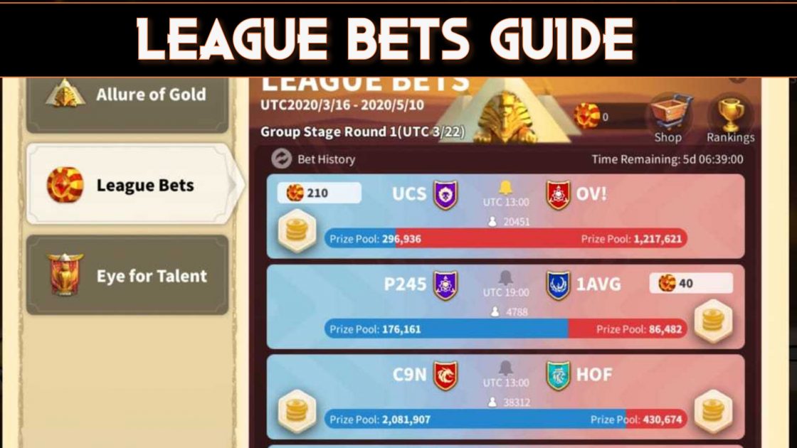 Rise Of Kingdoms Osiris League Betting Guide 2024
