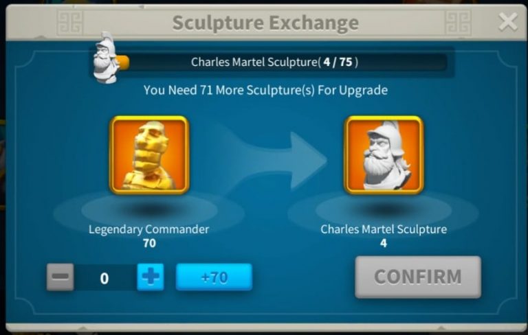 Rise Of Kingdoms Sculptures exchange