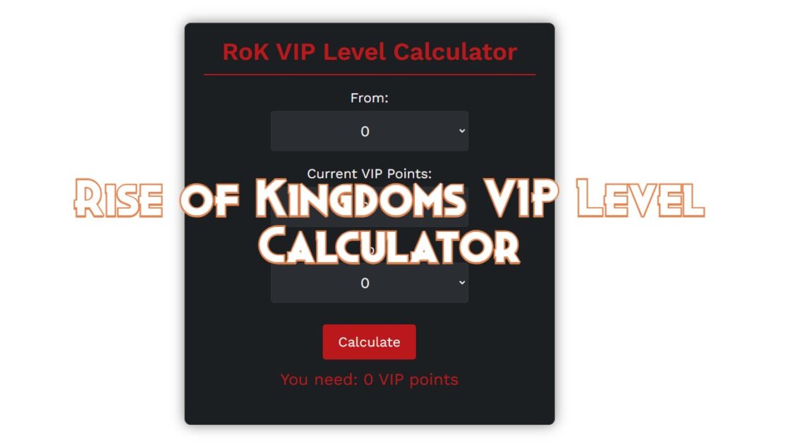 Rise of Kingdoms VIP Level Calculator