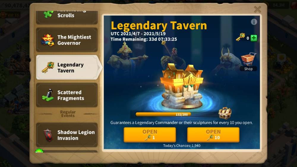 Rise of Kingdoms Legendary Tavern Event Guide