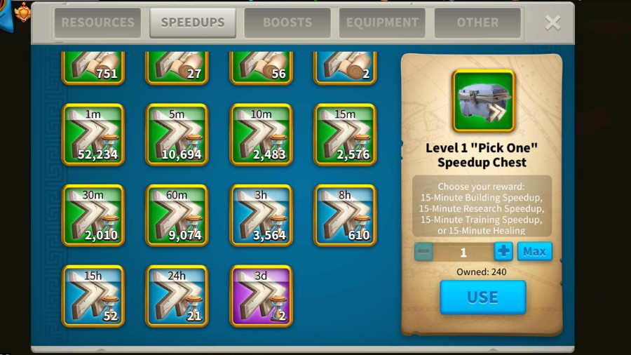 speedups in Rise Of Kingdoms