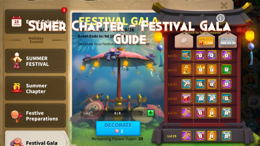 Rise of Kingdoms Sumer Chapter Festival Gala Guide