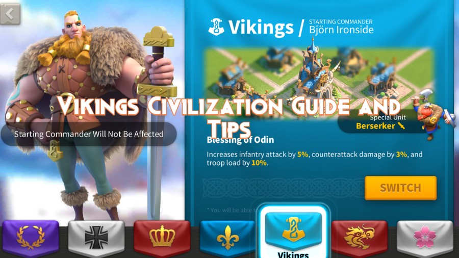 Rise of Kingdoms Vikings Civilization Guide and Tips