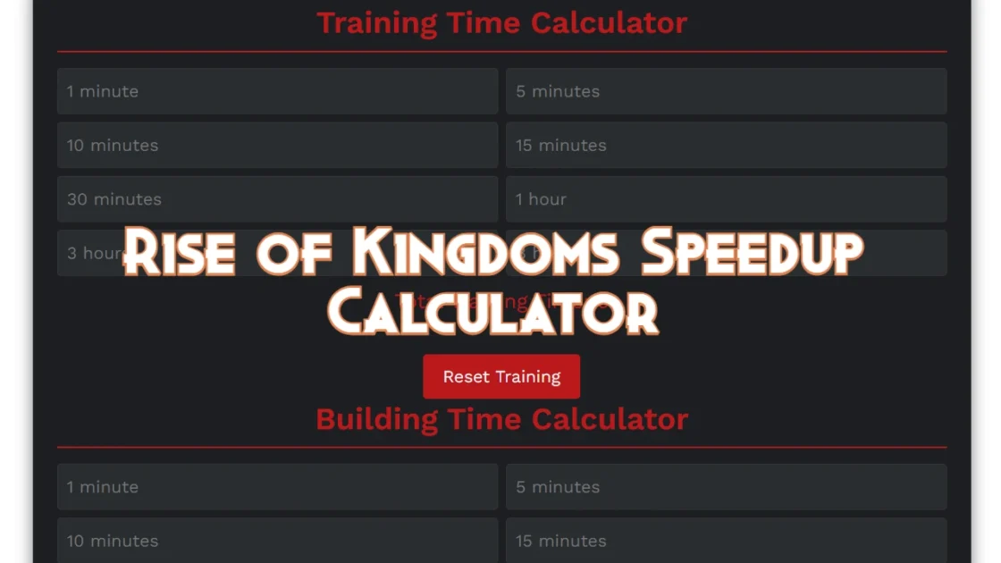 Rise of Kingdoms Speedup Calculator